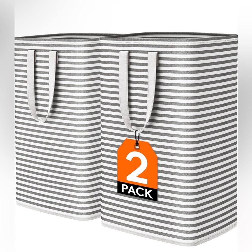 Striped Laundry Hamper 2-Pack